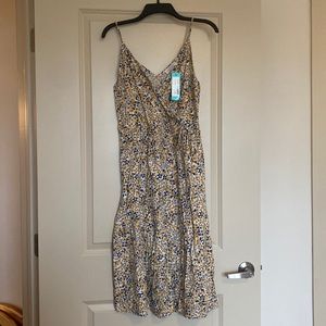 Yellow and Blue Floral Dress by Kaileigh - L